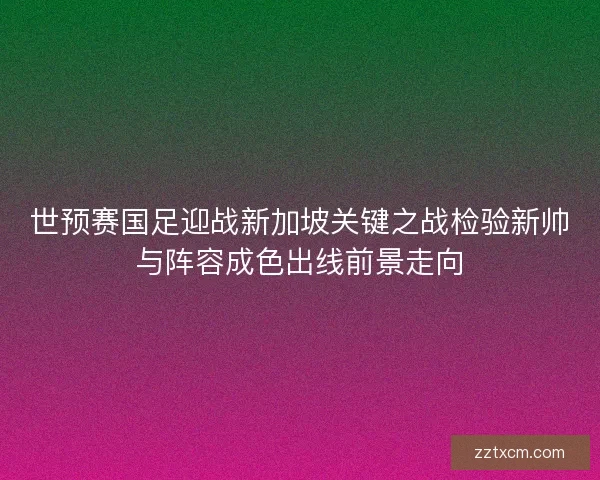 世预赛国足迎战新加坡关键之战检验新帅与阵容成色出线前景走向